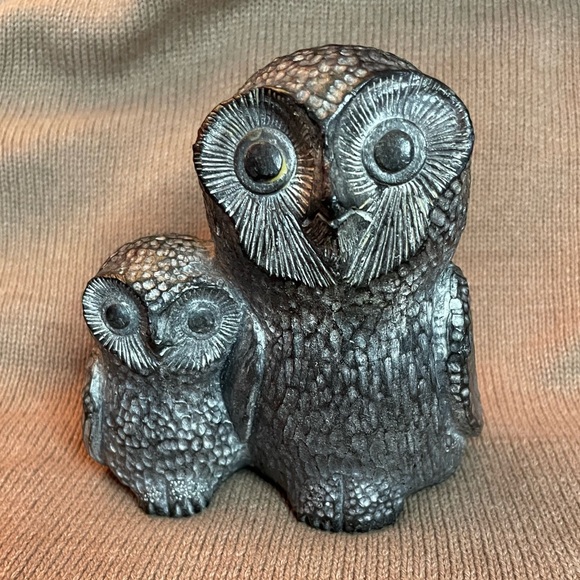Vintage 1980 NUVUK Canada Carved Soapstone Owls - Picture 2 of 10